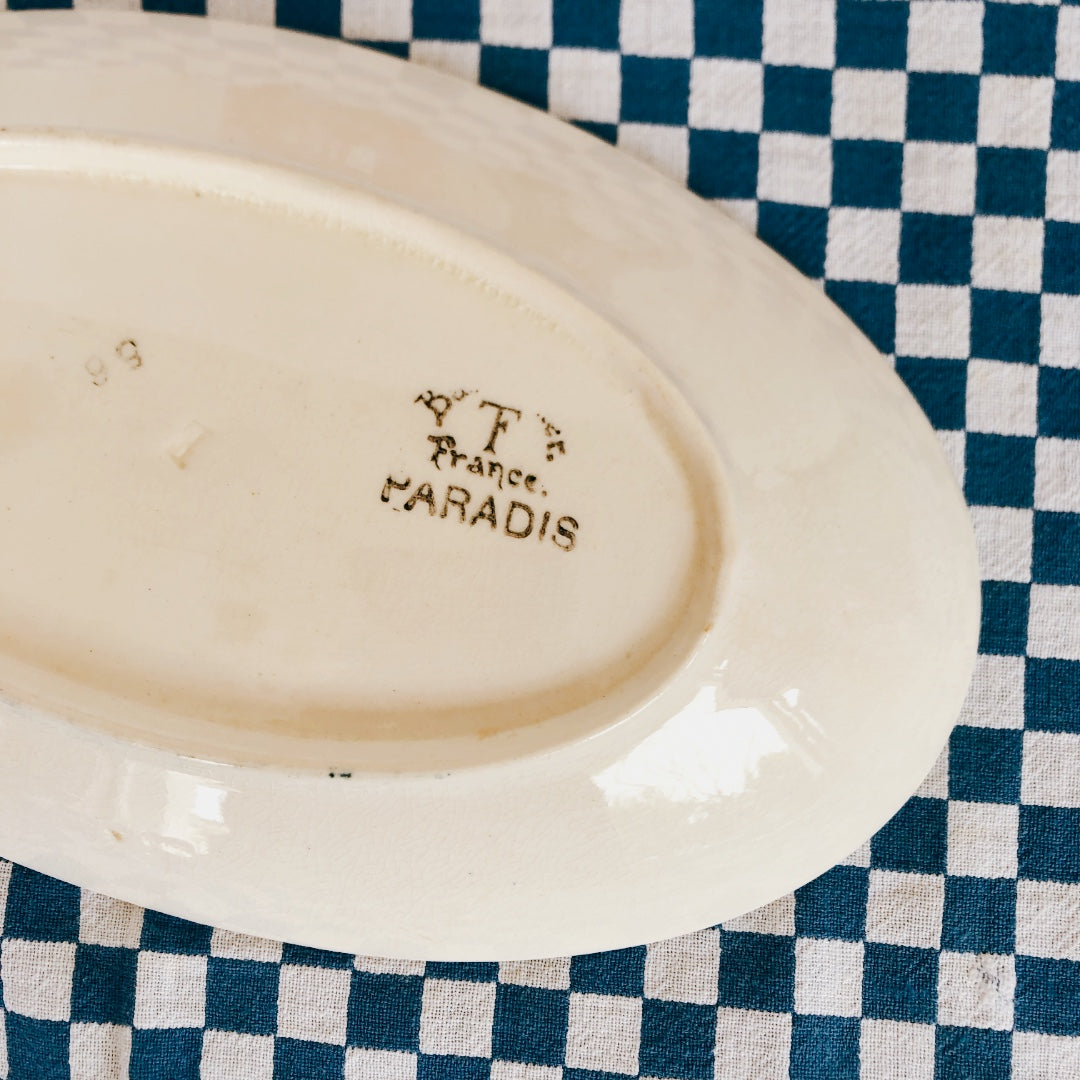 Badonviller バドンヴィレー ラヴィエ『PARADIS』A フランスアンティーク食器 ブロカント 蚤の市