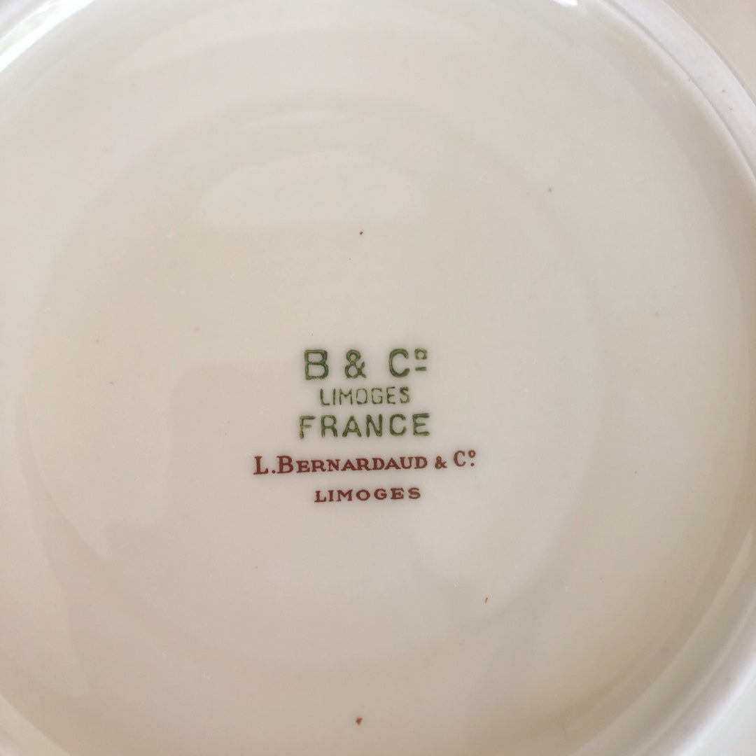 フランス リモージュ B&C のカップ&ソーサー 花柄 フランスアンティーク食器 ブロカント 蚤の市