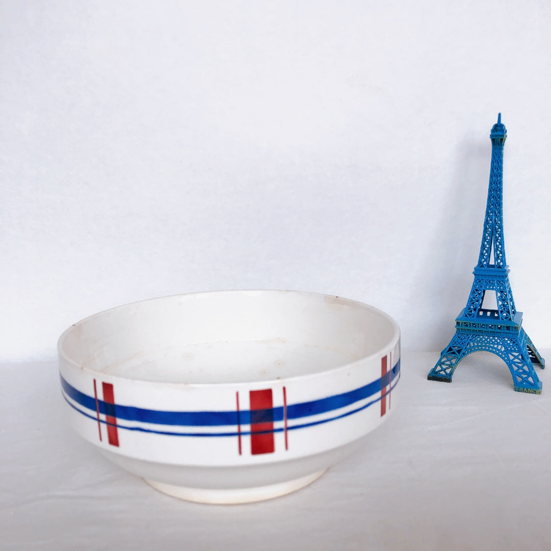 ディゴワンサルグミンヌ 『BASQUE』バスク柄 サラダボウル フランスアンティーク食器 フランス蚤の市 ブロカント バスクアンティーク