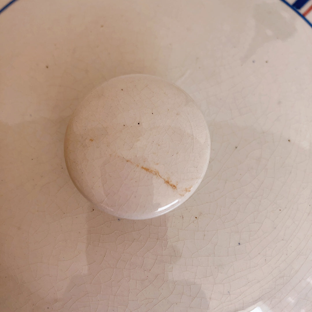 リュネビル バスク柄 『CALMEN』スーピエール トリコロールカラー フランスアンティーク食器 ブロカント 蚤の市