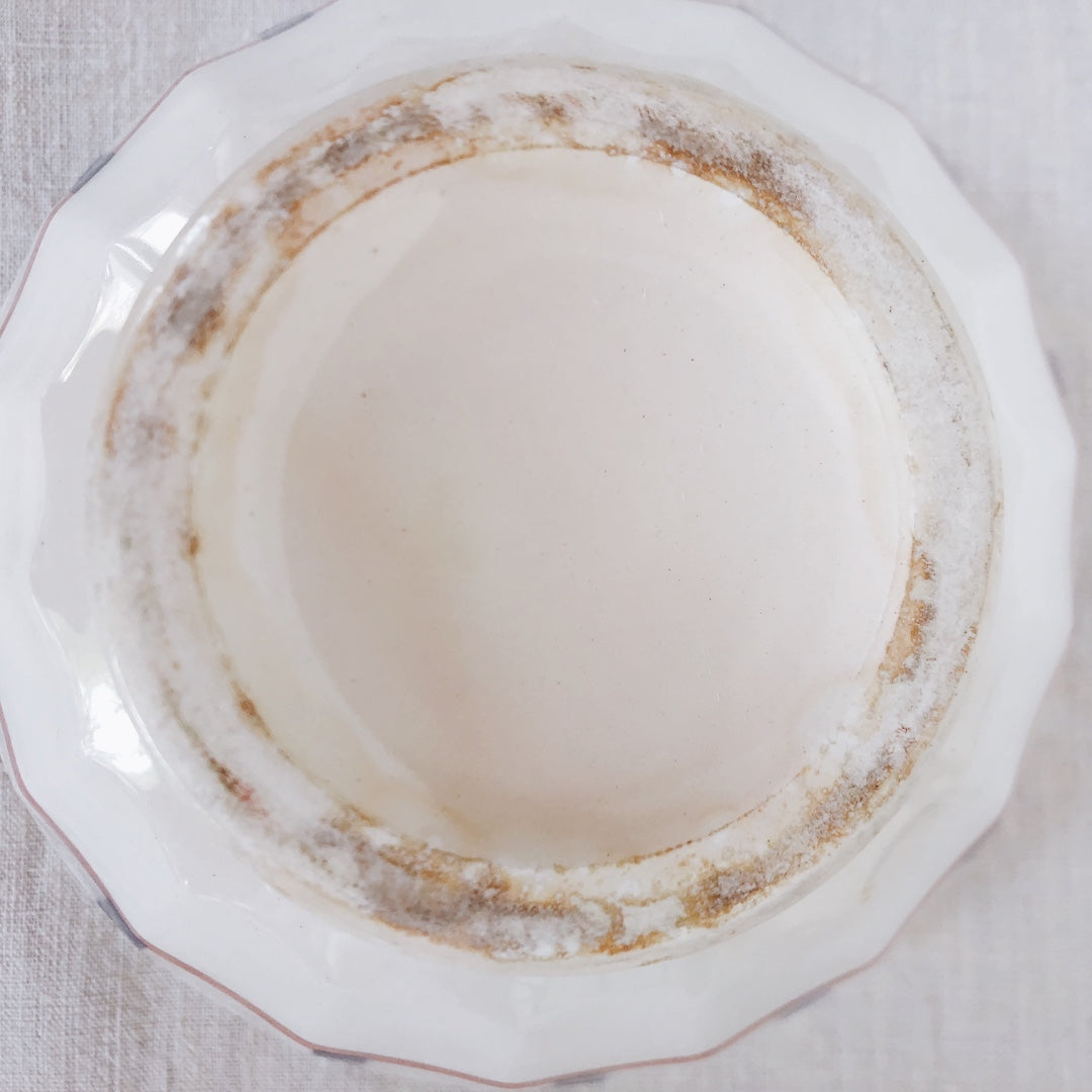 ご予約 バスク柄 カフェオレボール「レッドxブルー」A フランスアンティーク食器 ブロカント 蚤の市