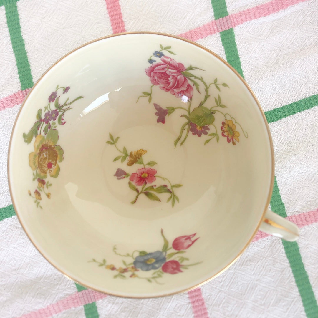 フランス リモージュ B&C のカップ&ソーサー 花柄 フランスアンティーク食器 ブロカント 蚤の市