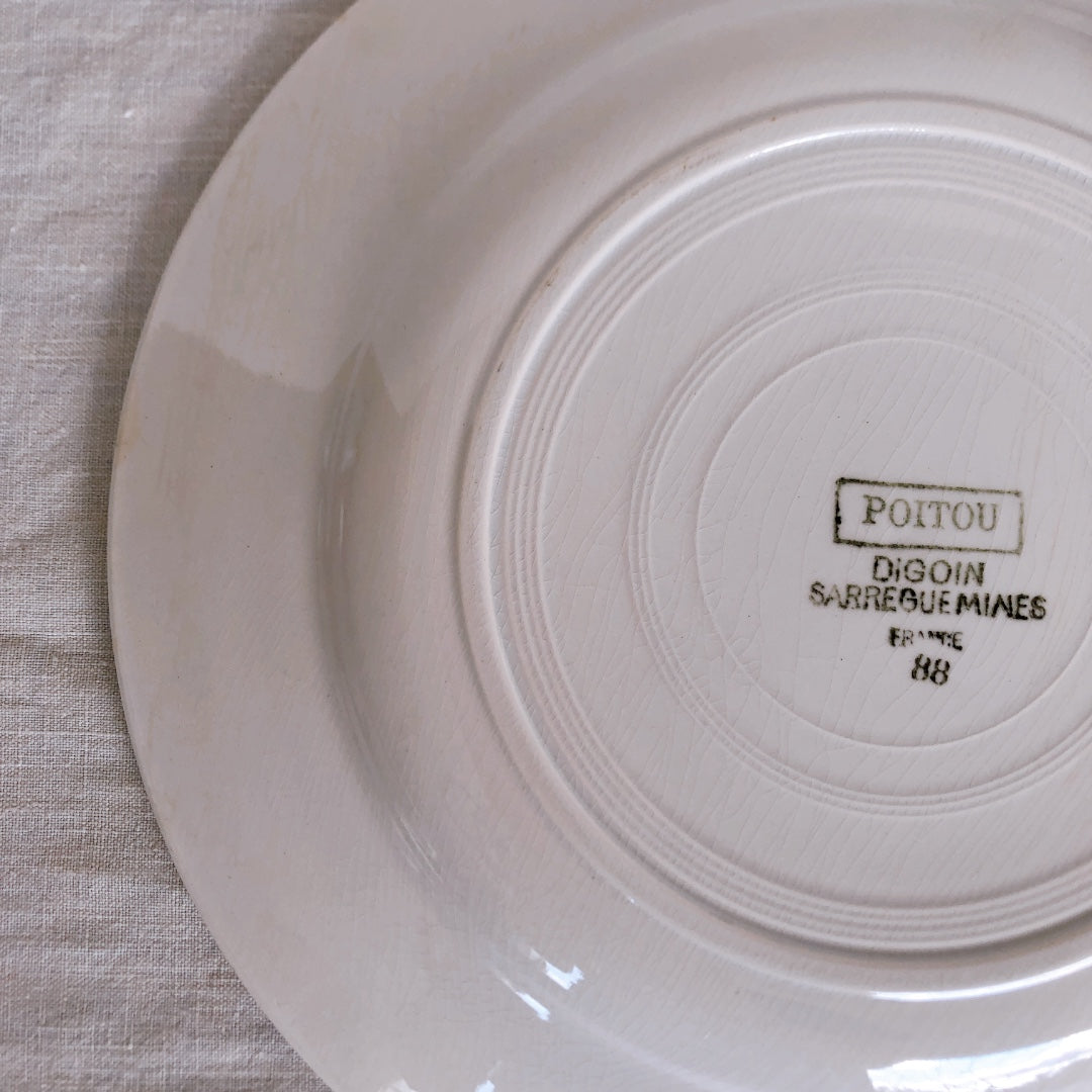 サルグミンヌ Digoin&sarreguemines 『POITOU』バスク柄 プレート 平皿 B フランスアンティーク食器 フランス蚤の市・ブロカント