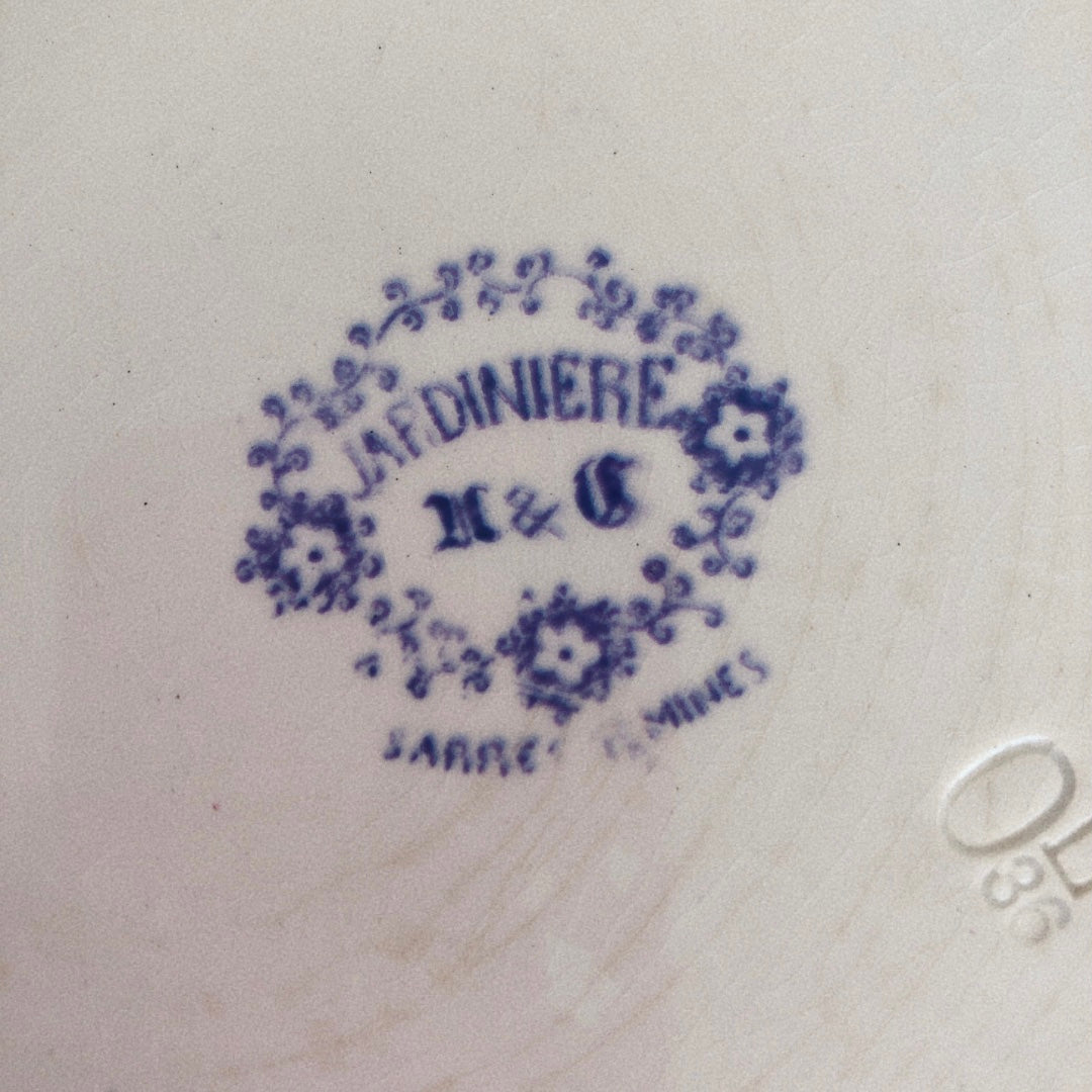 フランスアンティーク UCサルグミンヌ ディナープレート 平皿 ”JARDINIERE” ジャルディ二エール B フランスアンティーク食器 ブロカント 蚤の市