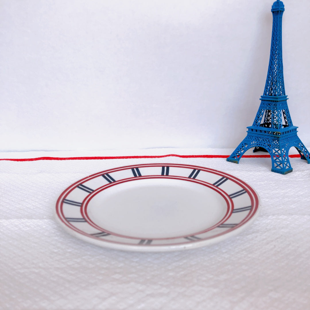 ムーランデルー Moulin des Loups バスク柄 デザートプレート/平皿 A フランスアンティーク食器 ブロカント 蚤の市