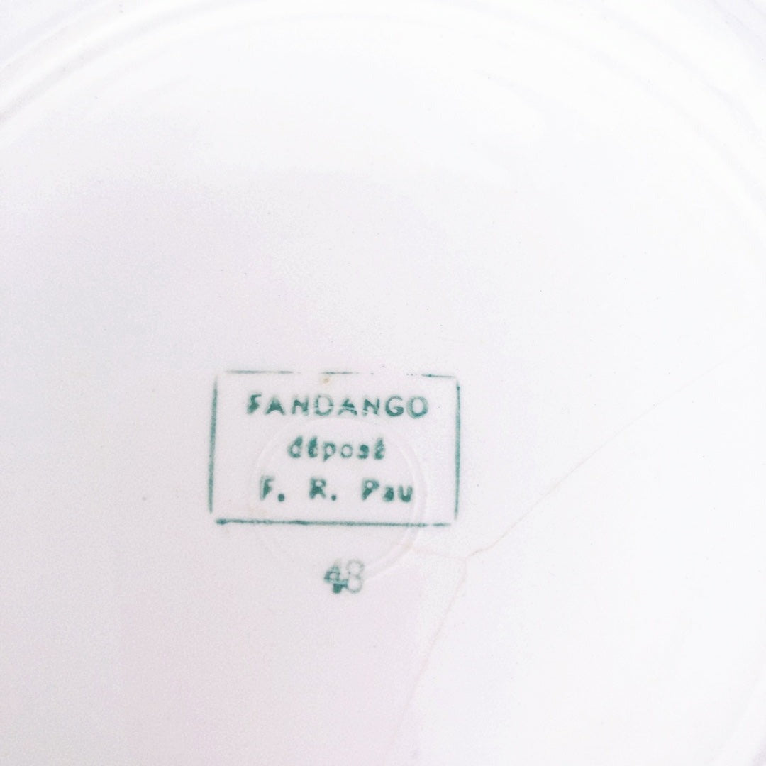 ディゴワンサルグミンヌ バスク柄 プレート/平皿 22.3cm FANDANGO『ルージュ・マリン』C フランスアンティーク食器 フランス 蚤の市