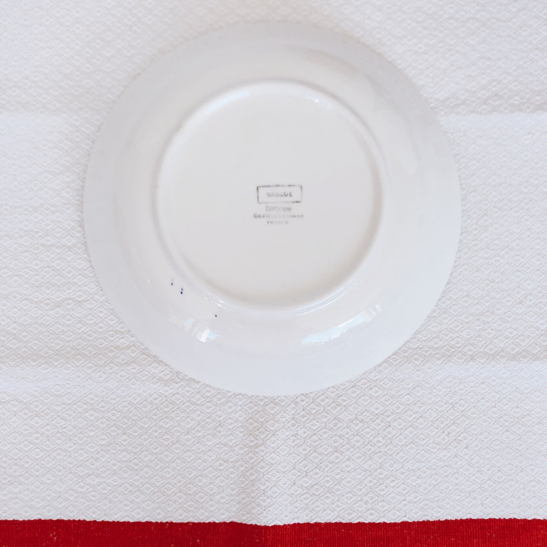ディゴワンサルグミンヌ 『BASQUE』バスク柄 キャロットプレート ルージュ・マリン E フランスアンティーク食器 フランス蚤の市・ブロカント