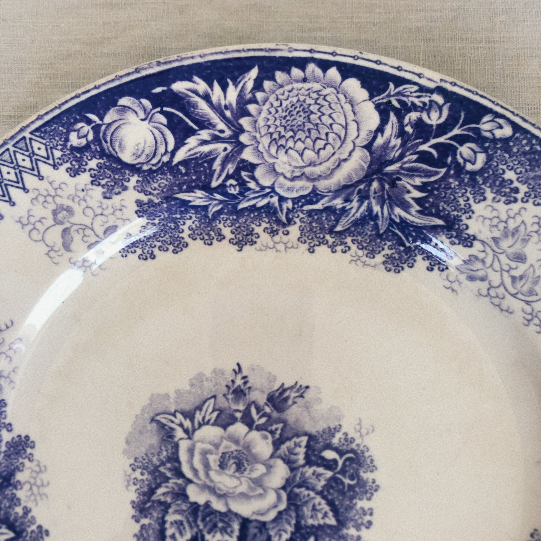 フランスアンティーク UCサルグミンヌ ディナープレート 平皿 ”JARDINIERE” ジャルディ二エール B フランスアンティーク食器 ブロカント 蚤の市