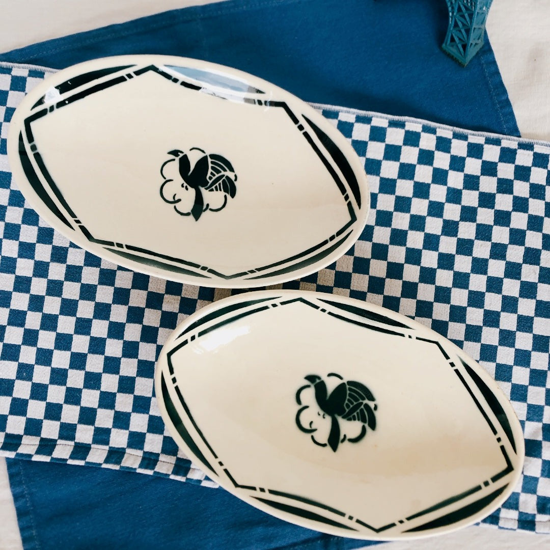 Badonviller バドンヴィレー ラヴィエ『PARADIS』B フランスアンティーク食器 ブロカント 蚤の市