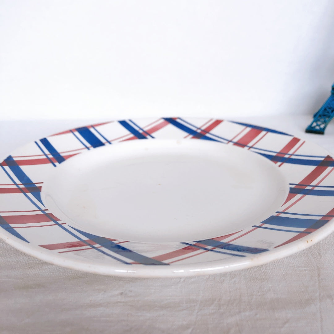 ディゴワンサルグミンヌ 『BASQUE』バスク柄 大皿 フランスアンティーク食器 フランス蚤の市 ブロカント バスクアンティーク