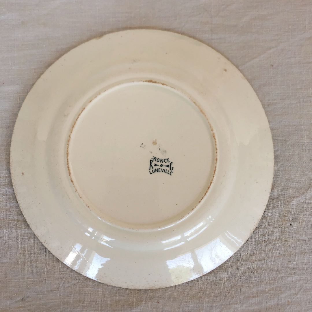 フランスアンティーク K&G Luneville リュネヴィル 『RONCE』木苺&鳥 A フランスアンティーク食器 ブロカント 蚤の市