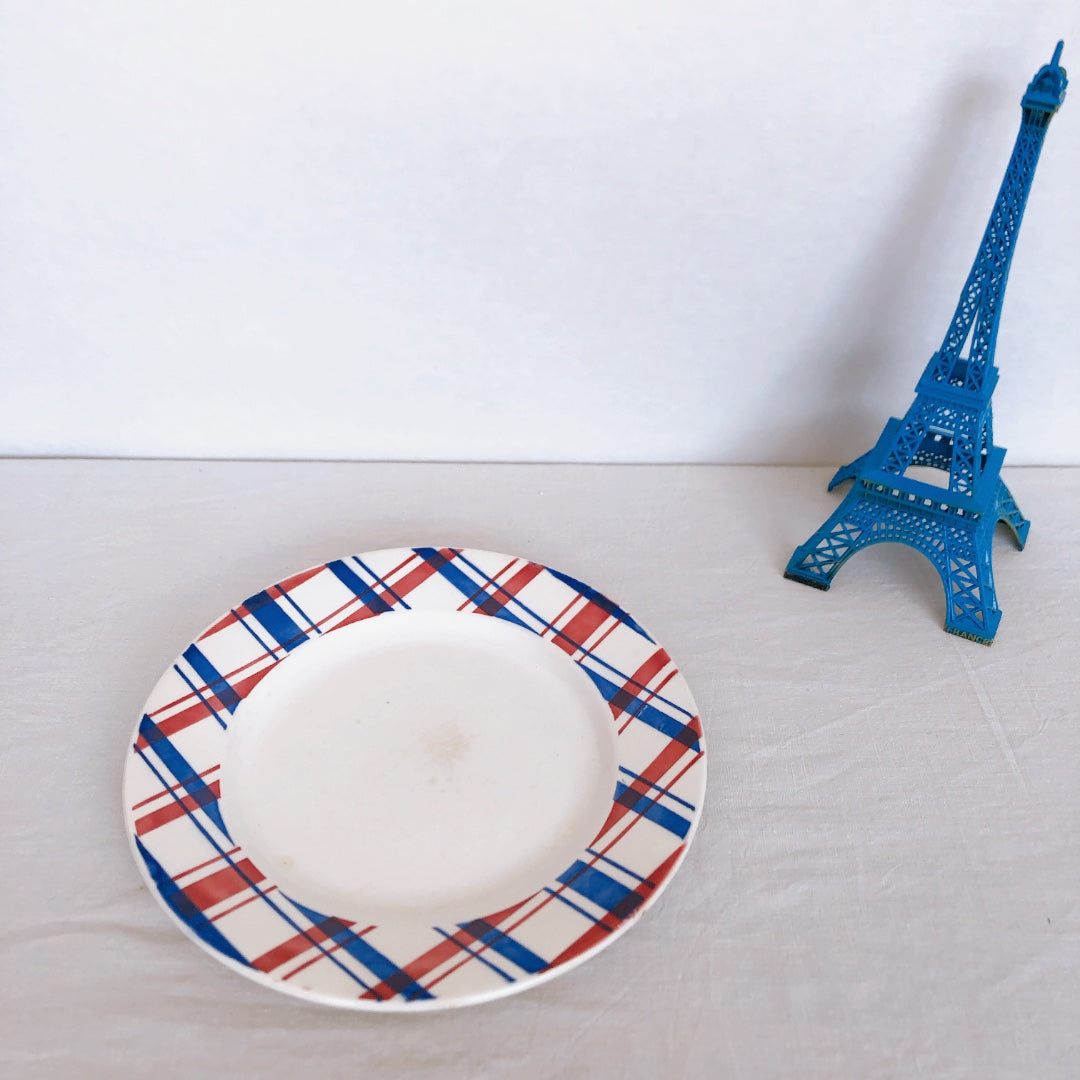 ディゴワンサルグミンヌ 『BASQUE』バスク柄 デイナープレート D フランスアンティーク食器 フランス蚤の市 ブロカント バスクアンティーク