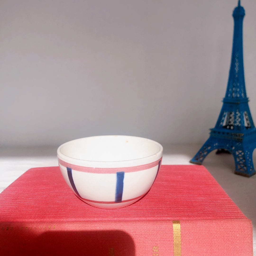 ディゴワンサルグミンヌ バスク柄 コーヒーカップ 『ルージュ・マリン』A フランスアンティーク食器 フランス蚤の市・ブロカント バスク柄食器