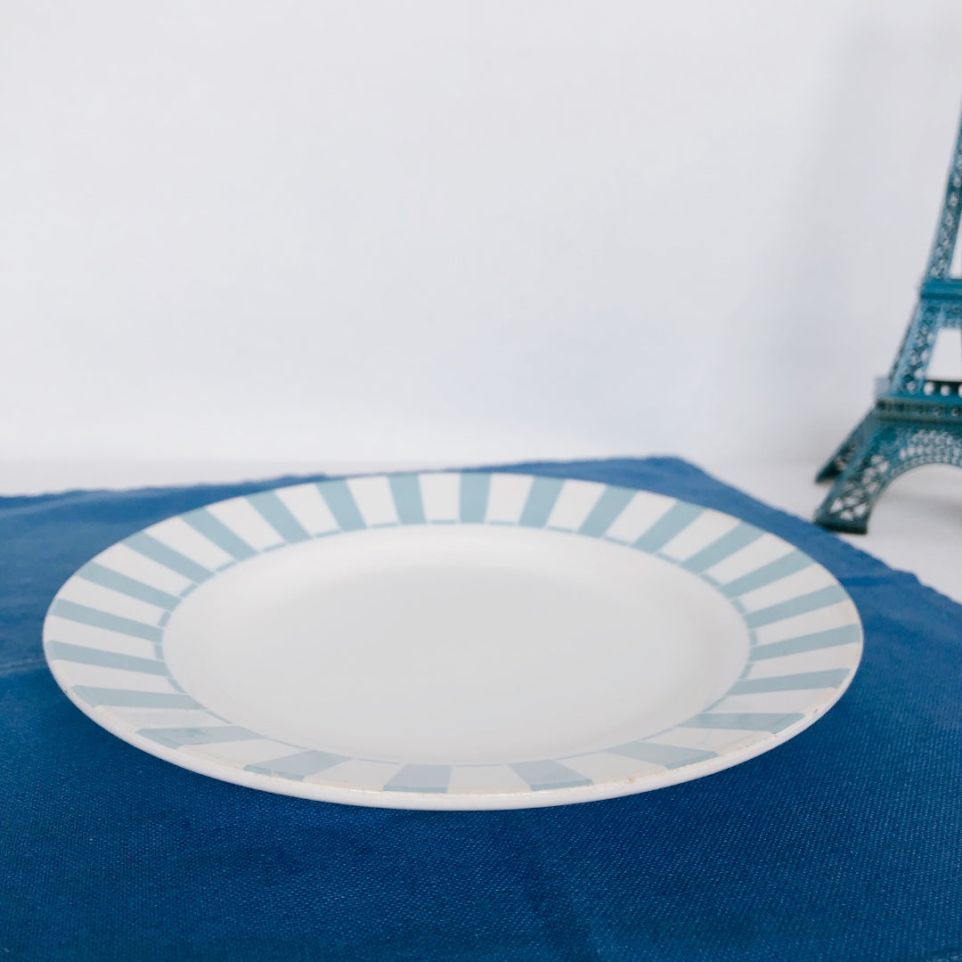 ご予約 ディゴワンサルグミンヌ Digoin&sarregumines 平皿 ブルー/水色 フランスアンティーク/ビンテージ食器 ブロカント 蚤の市