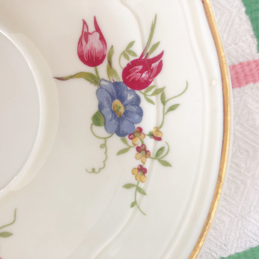 フランス リモージュ B&C のカップ&ソーサー 花柄 フランスアンティーク食器 ブロカント 蚤の市