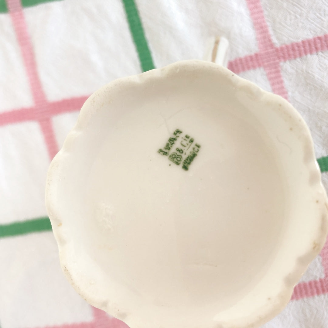 フランス リモージュ B&C のミルクポット 花柄 フランスアンティーク食器 ブロカント 蚤の市