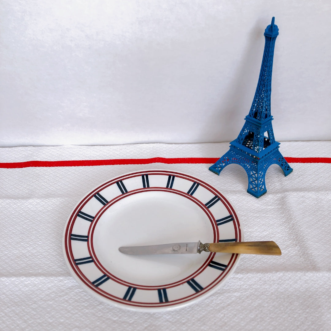 ムーランデルー Moulin des Loups バスク柄 ディナープレート/平皿 F フランスアンティーク食器 ブロカント 蚤の市