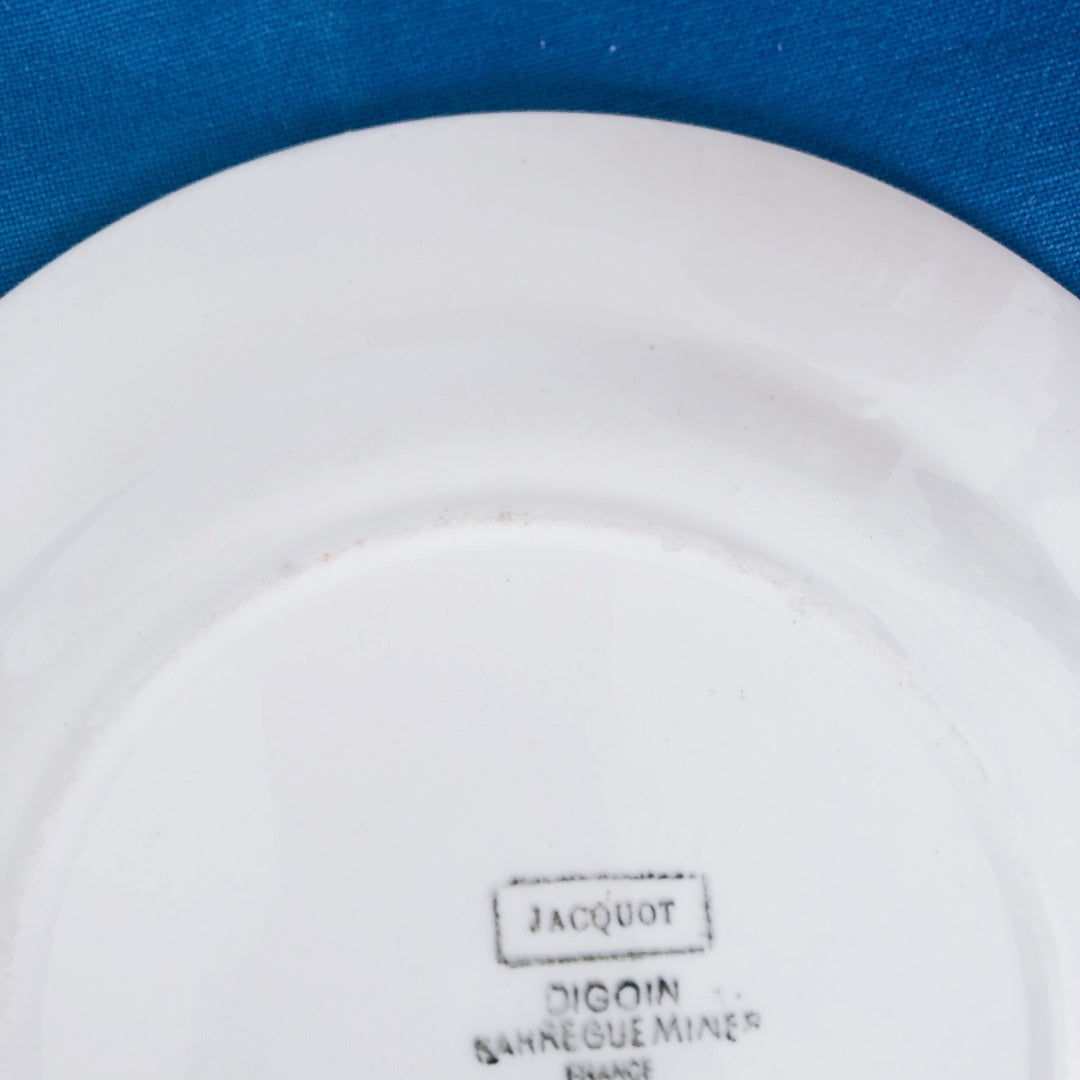 ディゴワンサルグミンヌ Digoin&sarregumines 平皿 ”JACQUOT” ブルー A フランスアンティーク食器 ブロカント 蚤の市