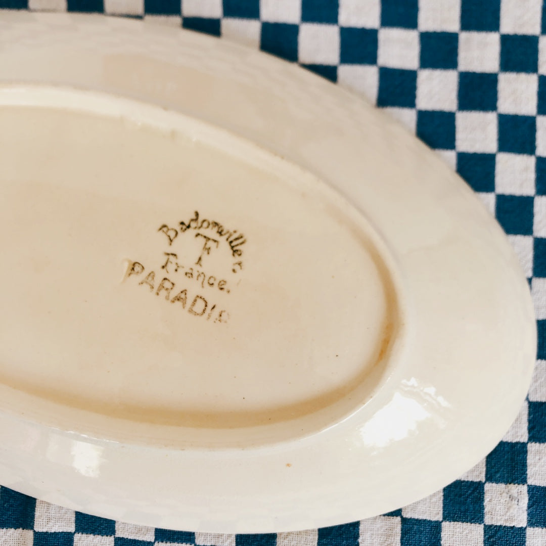 Badonviller バドンヴィレー ラヴィエ『PARADIS』B フランスアンティーク食器 ブロカント 蚤の市