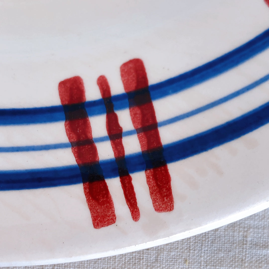 サルグミンヌ Digoin&sarreguemines 『POITOU』バスク柄 プレート 平皿 A フランスアンティーク食器 フランス蚤の市・ブロカント
