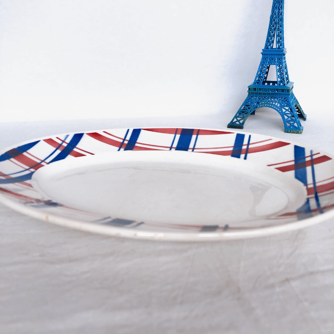 ディゴワンサルグミンヌ 『BASQUE』バスク柄 オーバル皿 楕円形大皿フランスアンティーク食器 フランス蚤の ブロカント バスクアンティーク