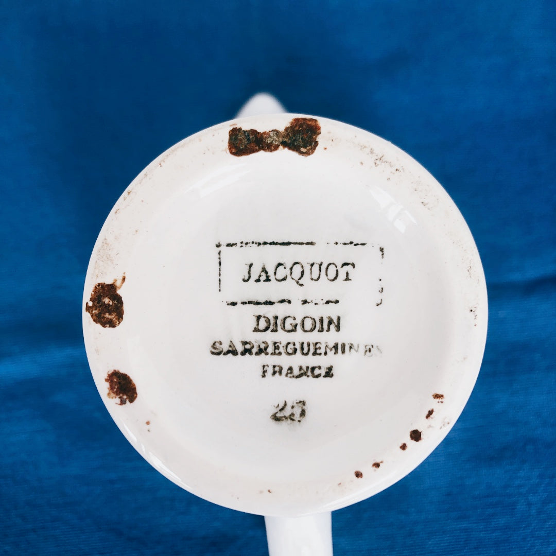 ディゴワンサルグミンヌ Digoin&sarregumines ミルクポット ”JACQUOT” ブルー フランスアンティーク食器 ブロカント 蚤の市
