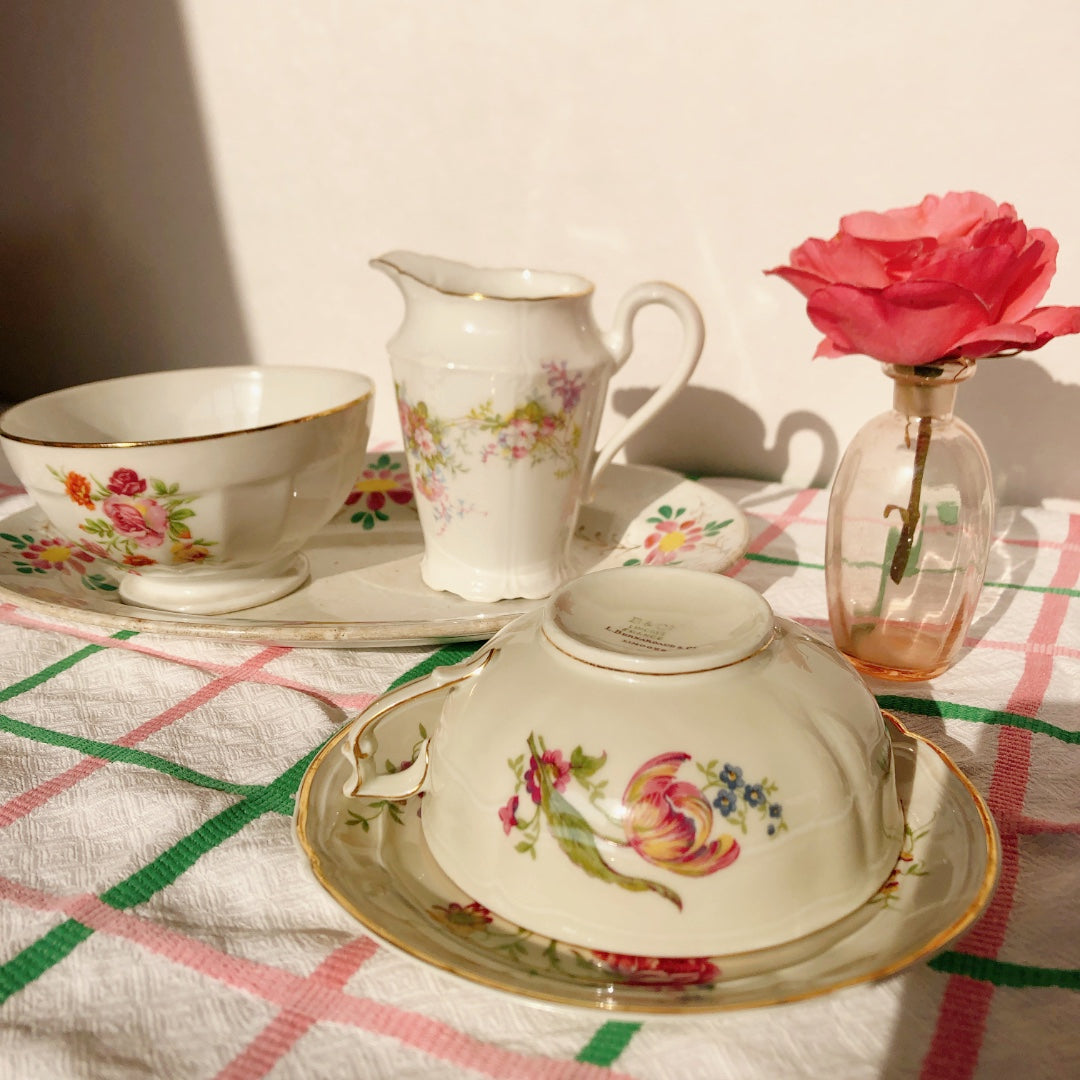 LUNEVILLE リュネビル 楕円形大皿/ オーバルプレート 花柄 フランスアンティーク食器 ブロカント 蚤の市