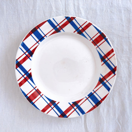 ディゴワンサルグミンヌ 『BASQUE』バスク柄 デイナープレート C フランスアンティーク食器 フランス蚤の市 ブロカント バスクアンティーク