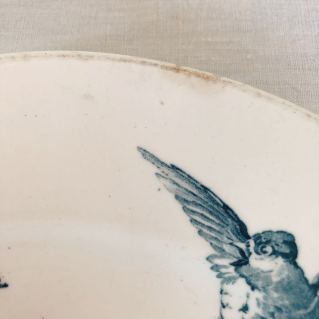 フランスアンティーク K&G Luneville リュネヴィル 『RONCE/ロンス』木苺&鳥 Bフランスアンティーク食器 ブロカント 蚤の市