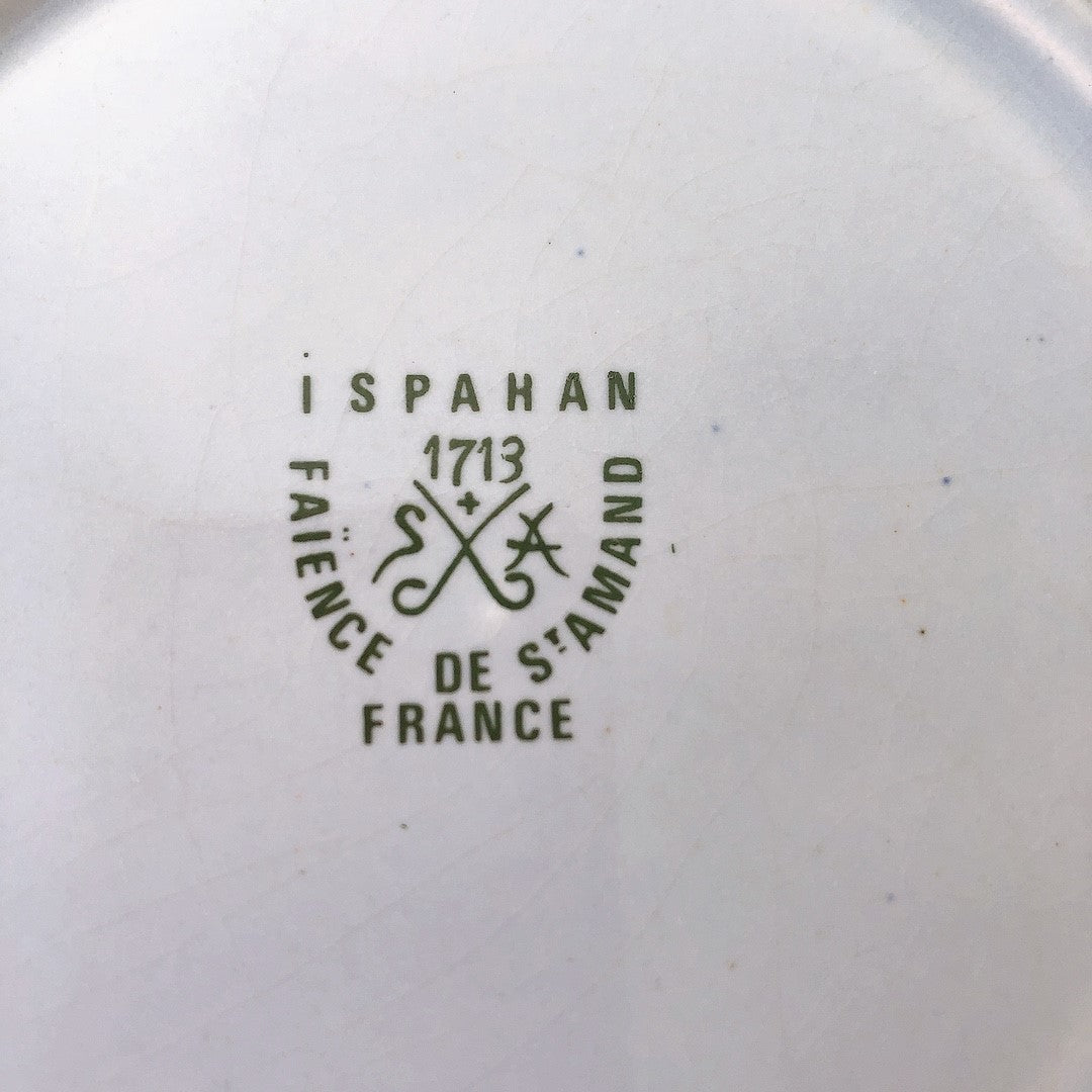 フランスアンティーク・食器・皿・プレート・ブロカント St Amand サンタマン 花リム デザートプレート 花リム C