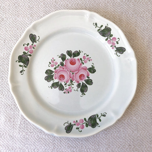 フランスアンティーク・食器・皿・プレート・ブロカント St Amand サンタマン 花リム デザートプレート 花リム A