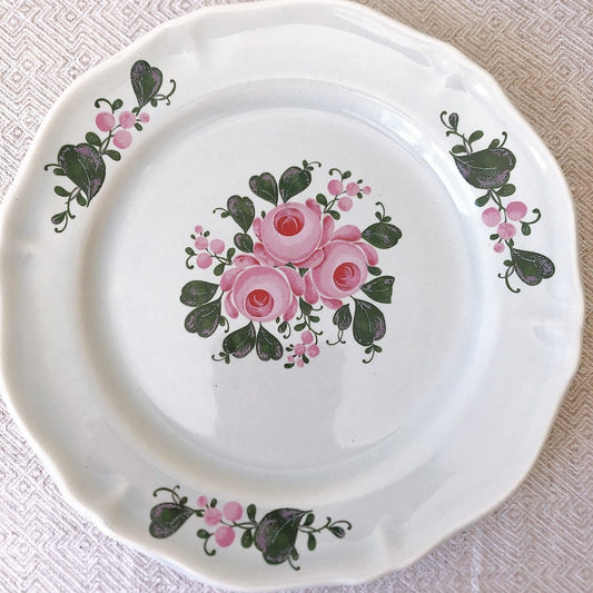 フランスアンティーク・食器・皿・プレート・ブロカント St Amand サンタマン 花リム デザートプレート 花リム B