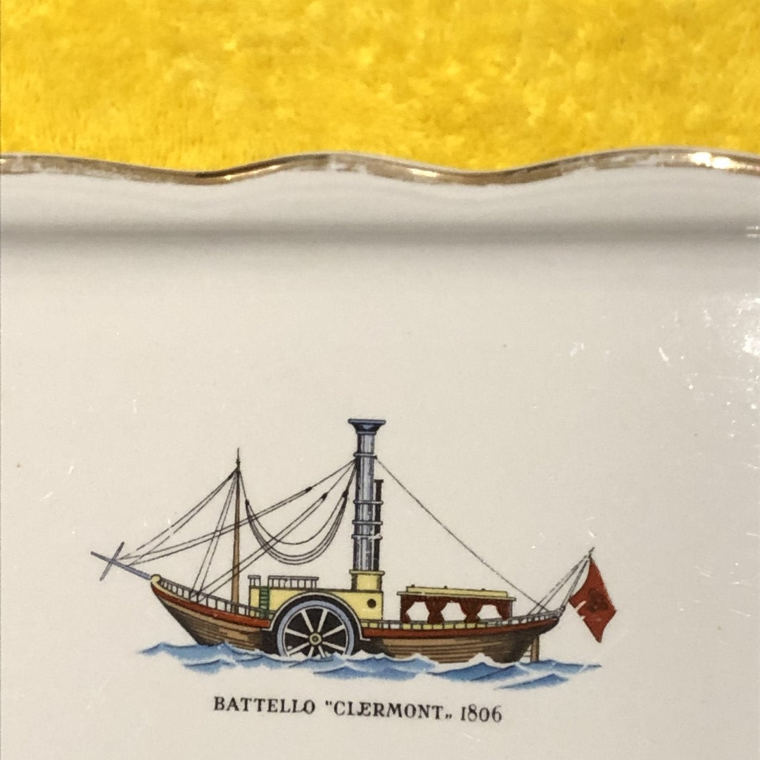 フランスアンティーク・食器・皿・プレート ブロカント K&G リュネヴィルの長皿 クラシックバトー 38.5㎝