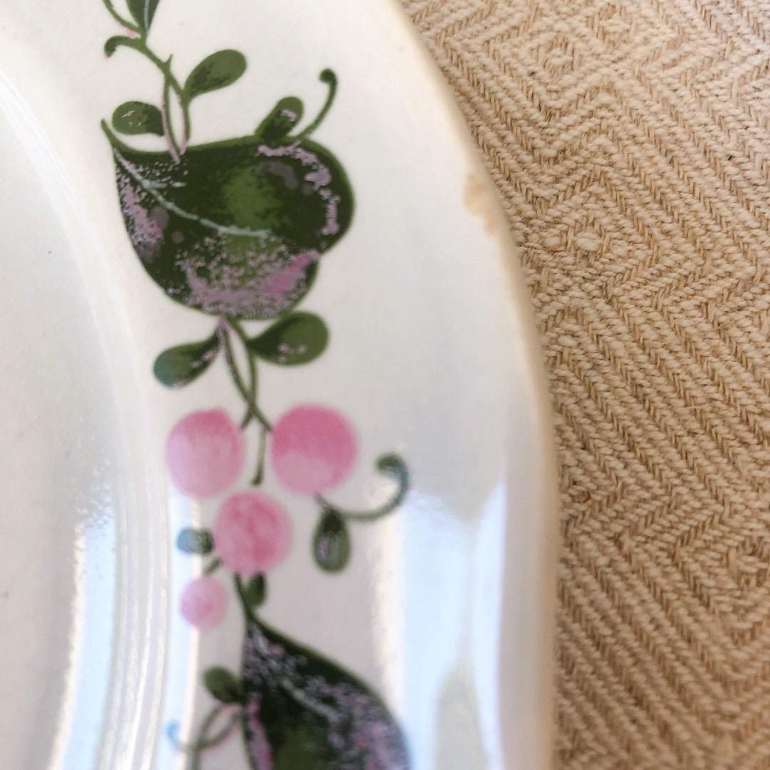 フランスアンティーク・食器・皿・プレート・ブロカント St Amand サンタマン 花リム デザートプレート 花リム C