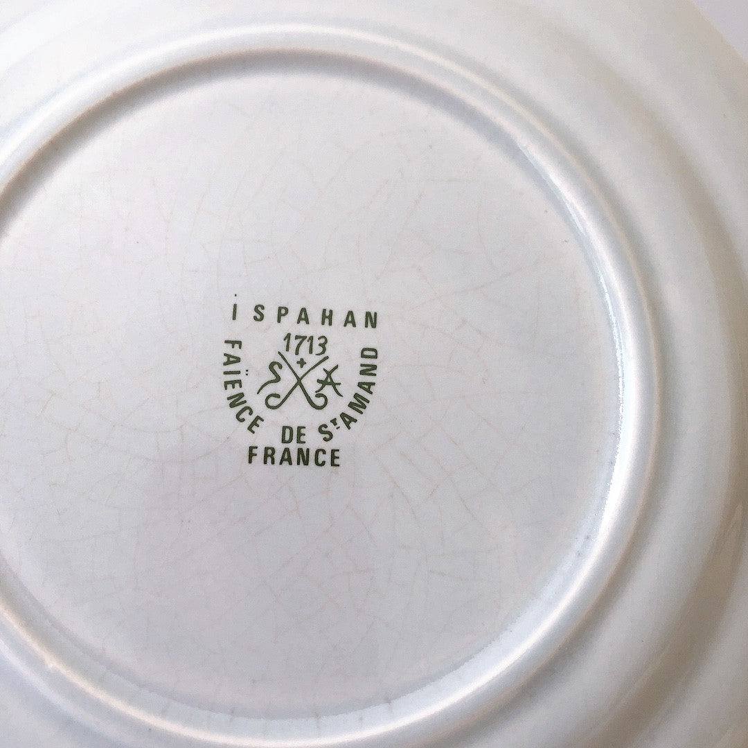 フランスアンティーク・食器・皿・プレート・ブロカント St Amand サンタマン 花リム デザートプレート 花リム D
