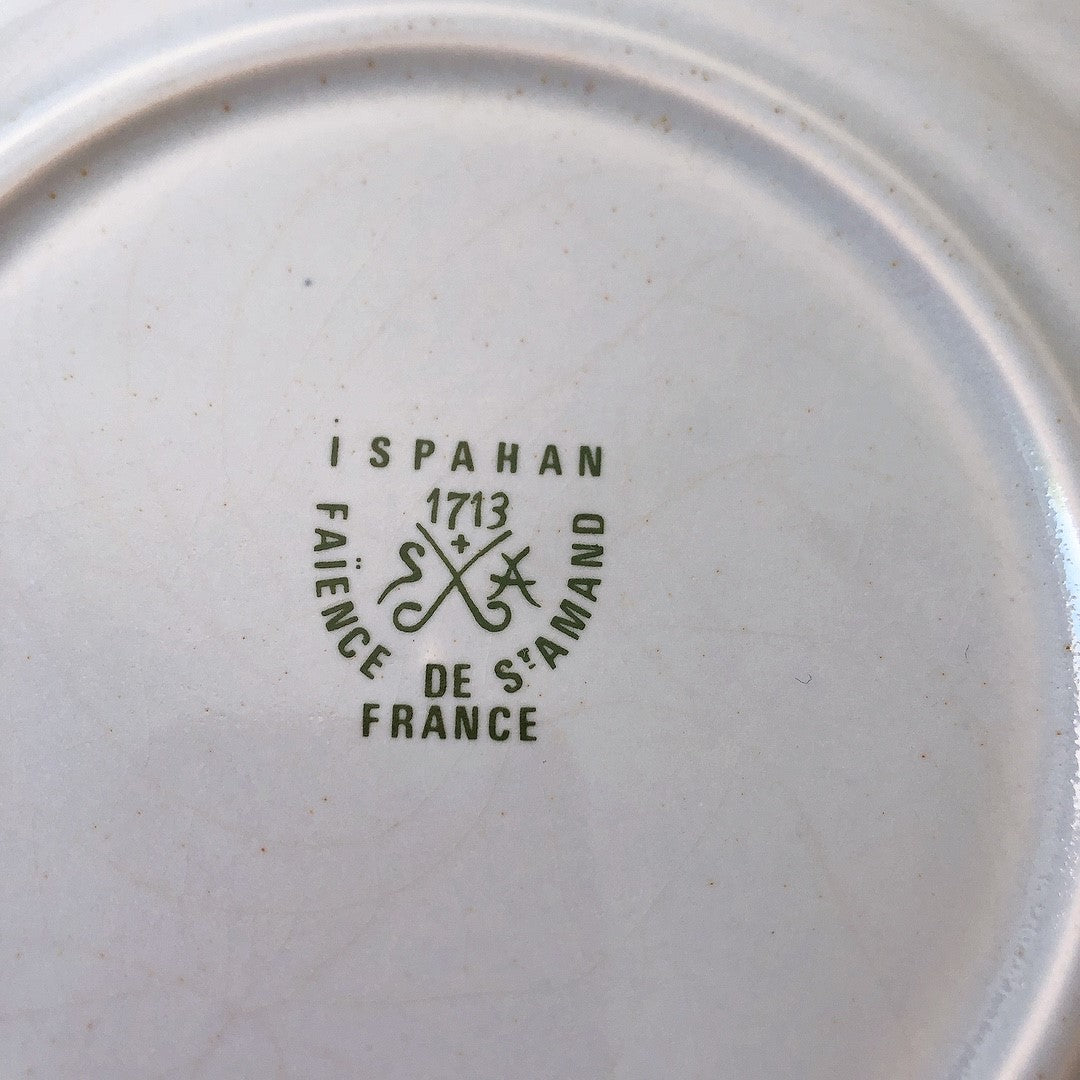 フランスアンティーク・食器・皿・プレート・ブロカント St Amand サンタマン 花リム デザートプレート 花リム E