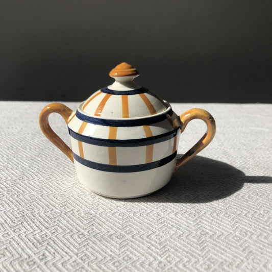 HBCM Béarn バスク柄 シュガーポット「イエロー・マリン」