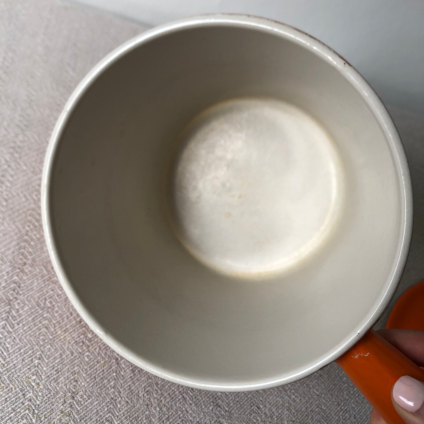 フランス ル・クルーゼ ヴィンテージ フォンデュ鍋 片手鍋蓋つき フランスアンティーク ブロカント・蚤の市