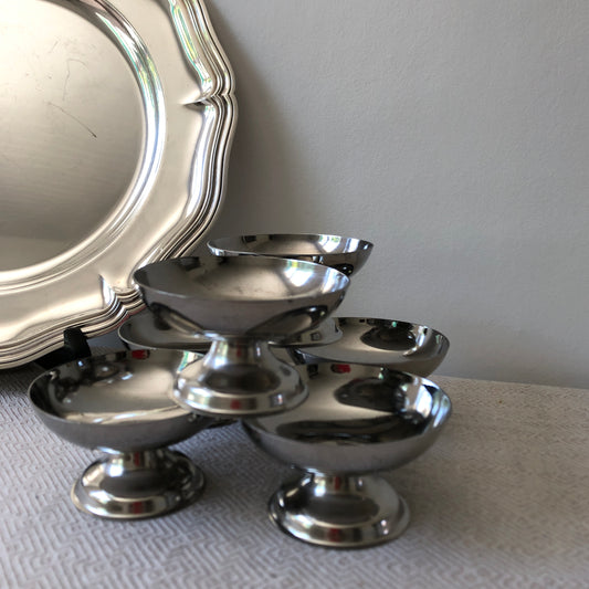 フランスアンティーク・アイスクリームカップ 6個セット フランスアンティーク食器 フランスブロカント 蚤の市