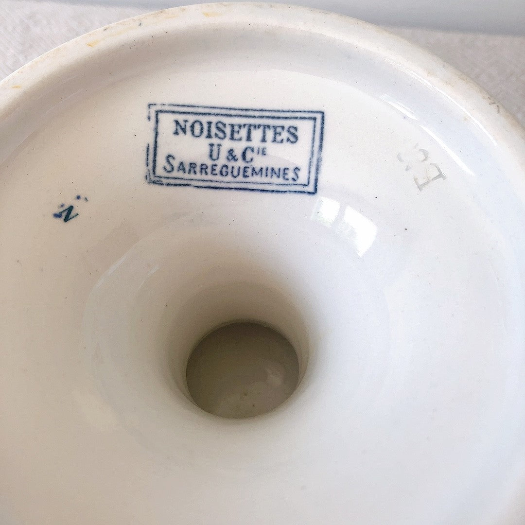 フランス U&Cサルグミンヌ sarreguemines ノワゼット アンティーク コンポティエ コンポート皿 ”NOISETTES”