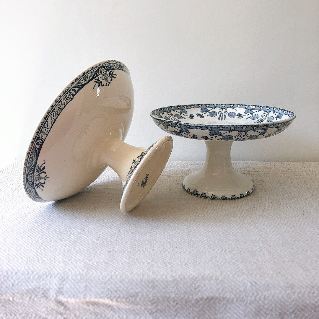 フランス U&Cサルグミンヌ sarreguemines ノワゼット アンティーク コンポティエ コンポート皿 ”NOISETTES”