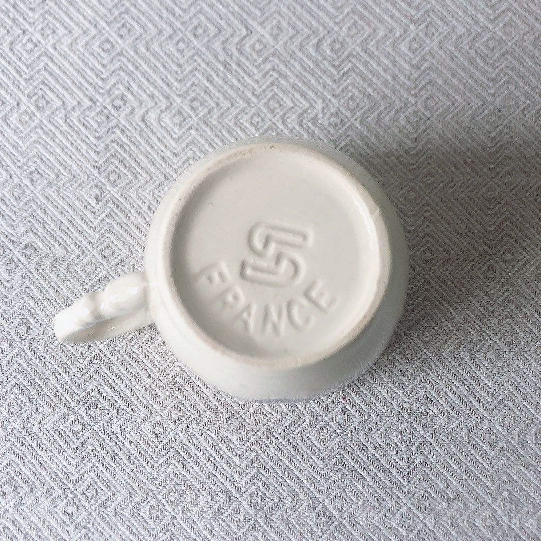 ディゴワンサルグミンヌ Digoin&sarreguemines アグレスト コーヒーカップ&ソーサー2客セット フランスアンティーク食器 フランス蚤の市・ブロカント