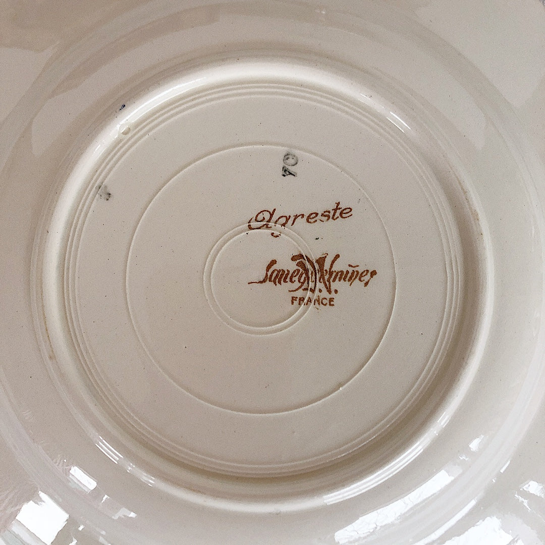 ディゴワンサルグミンヌ Digoin&sarreguemines アグレスト 深皿 クルーズプレート E フランスアンティーク食器 フランス蚤の市・ブロカント