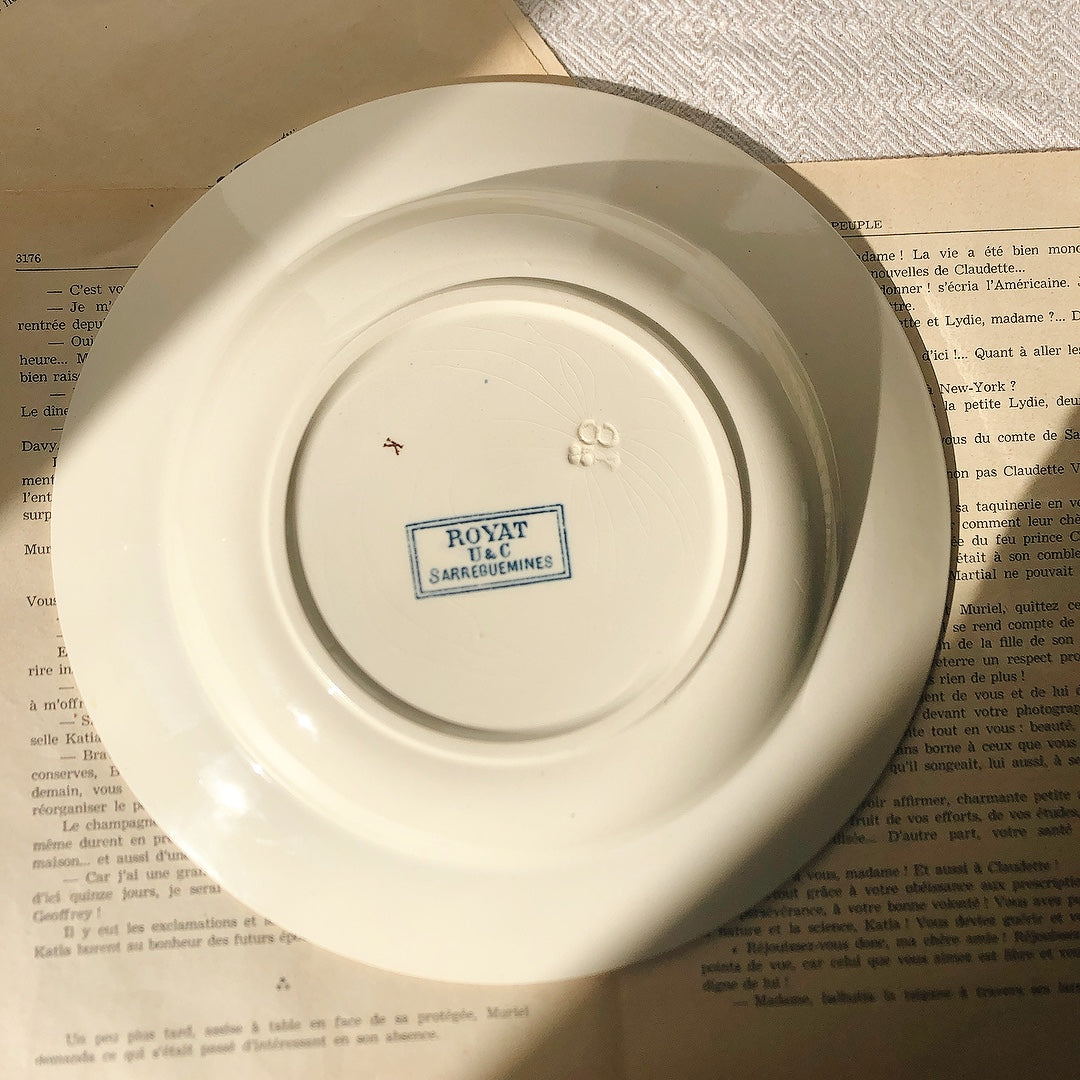 フランスアンティーク U&Cサルグミンヌ 深皿 ”ROYAT” ロワイヤ A フランスアンティーク食器 ブロカント 蚤の市