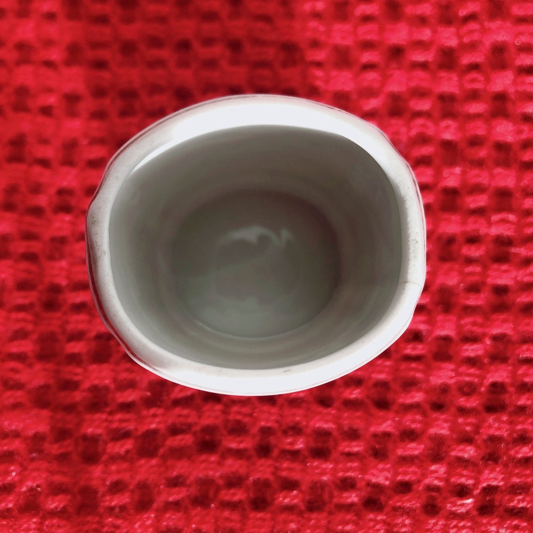 フランスアンティーク 陶器キャニスター ダミエ柄 レッド&ホワイト 3点セット フランスアンティーク食器 ブロカント 蚤の市