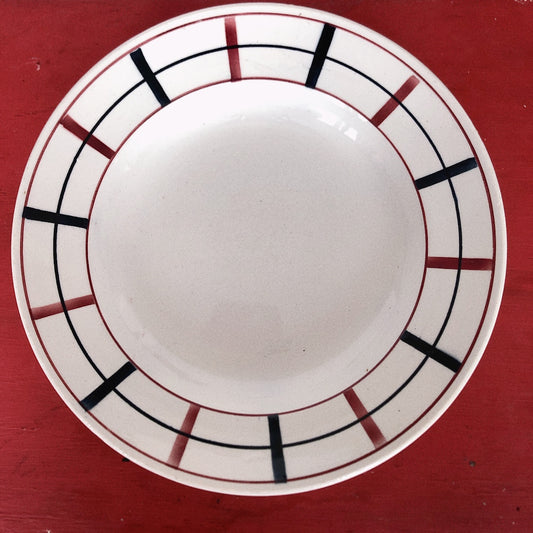 サンタマン St Amand ドゥミクルーズプレート バスク柄 A フランスアンティーク 蚤の市 ブロカント