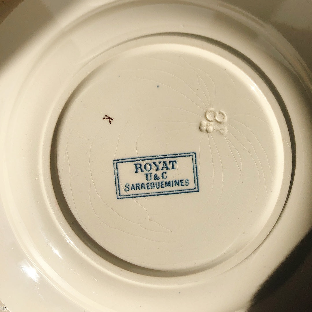 フランスアンティーク U&Cサルグミンヌ 深皿 ”ROYAT” ロワイヤ A フランスアンティーク食器 ブロカント 蚤の市