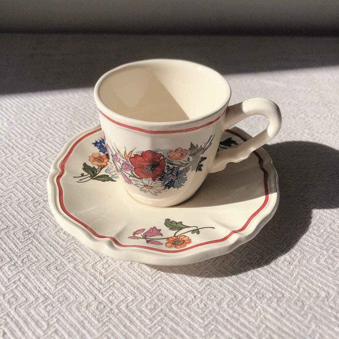 ディゴワンサルグミンヌ Digoin&sarreguemines アグレスト コーヒー/ティーポット&カップ&ソーサー フランスアンティーク食器 フランス蚤の市・ブロカント