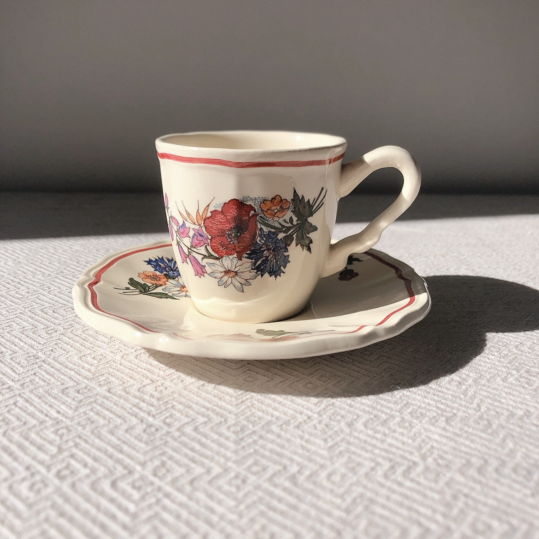 ディゴワンサルグミンヌ Digoin&sarreguemines アグレスト コーヒー/ティーセット フランスアンティーク食器 フランス蚤の市・ブロカント