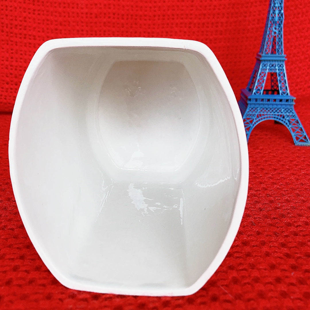 ご予約 フランスアンティーク HBCM Béarn クレイユエモントロー バスク柄 陶器キャニスター 「ルージュ・ブルー」A フランスアンティーク食器 ブロカント 蚤の市